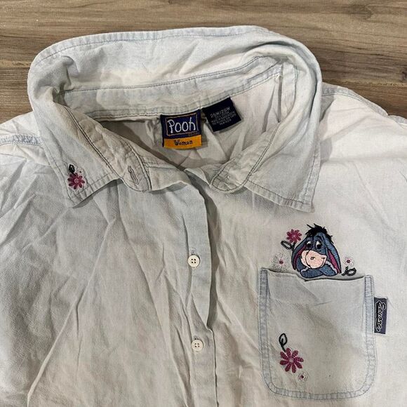 Disney Tops - Disney Eeyore Women's White and Blue Shirt